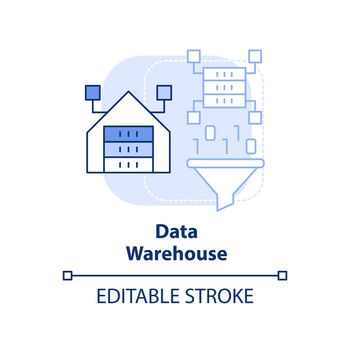 Data warehouse light blue concept icon