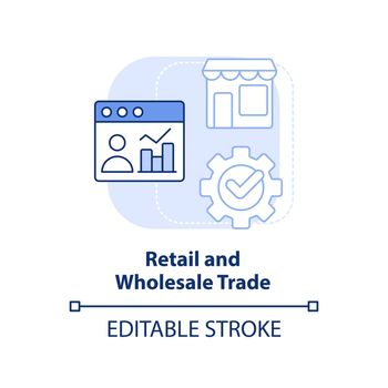 Retail and wholesale trade light blue concept icon