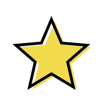Stylish yellow star icon. Vector.