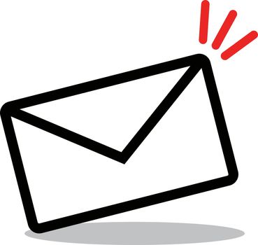 Email icon with pop shadow. Vector.