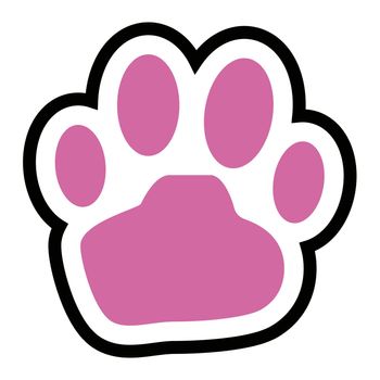 Pink paw stamps. Vectors about animals.