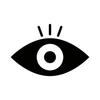 An eye icon to express awareness and surprise. Vector.