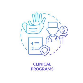 Clinical programs blue gradient concept icon