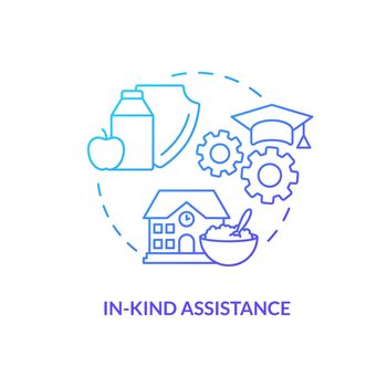 In kind assistance blue gradient concept icon