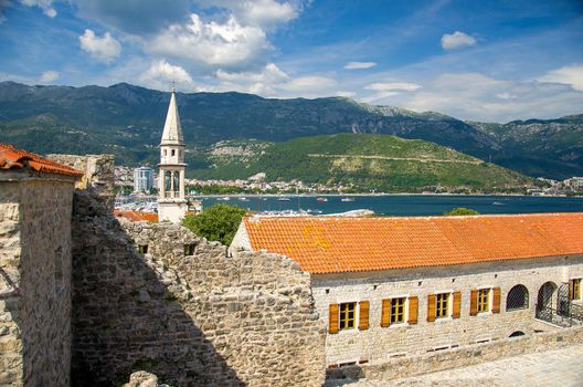 Stone citadel fortress in Old town Budva, Adriatic Riviera, Montenegro