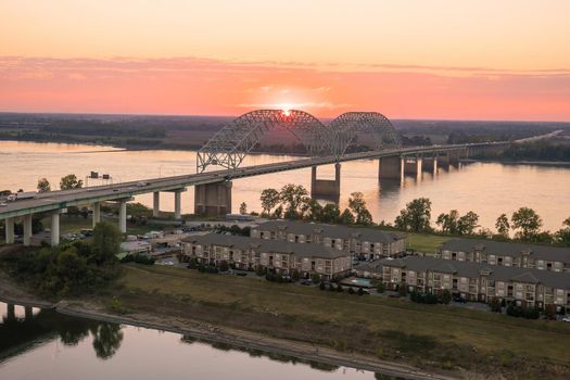Sunset over the Mississippi River