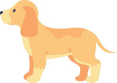 Labrador retriever puppy adoption semi flat color vector character
