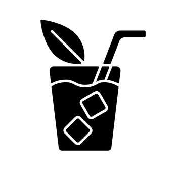 Iced tea black glyph icon
