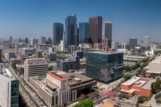 Downtown LA Los Angeles skyline in California