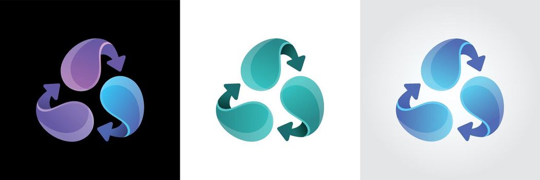 Recycle logo or icon template vector design