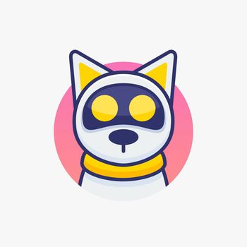Concept of facial animal avatar chatbot dog