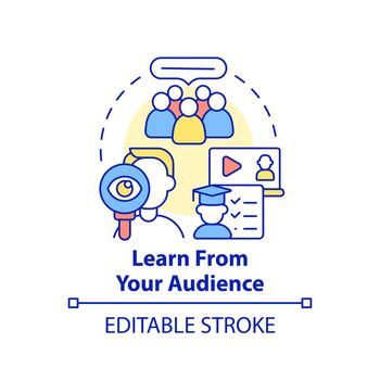 Learn from your audience concept icon