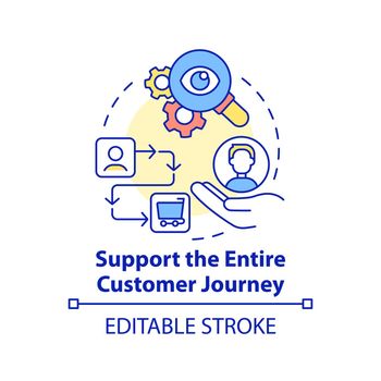 Support entire customer journey concept icon