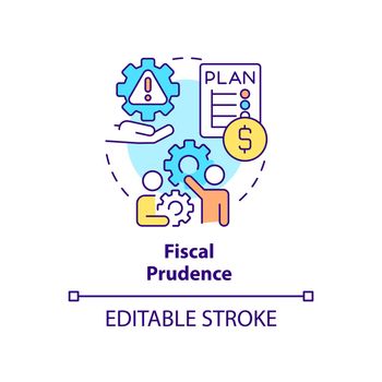 Fiscal prudence concept icon