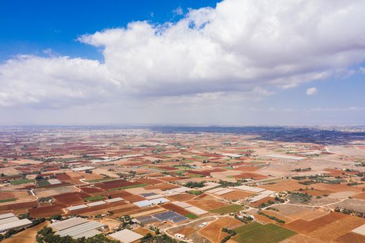 Aerial view of the fields in Cyprus