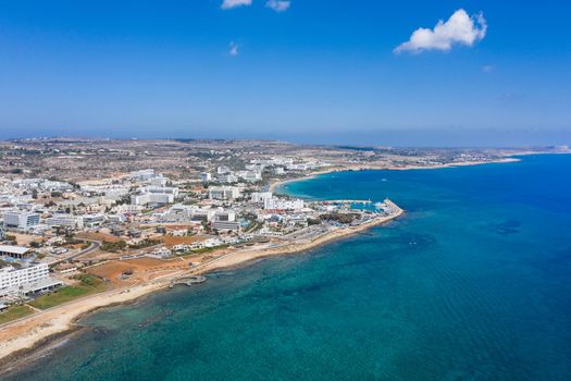 Aerial view of the Ayia Napa resort town, Cyprus