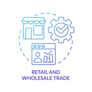 Retail and wholesale trade blue gradient concept icon