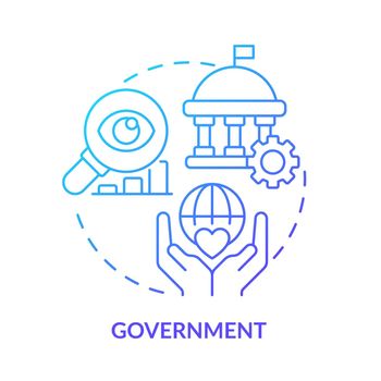 Government blue gradient concept icon