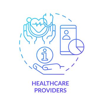 Healthcare providers blue gradient concept icon