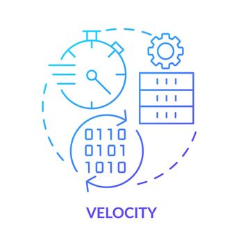 Velocity blue gradient concept icon