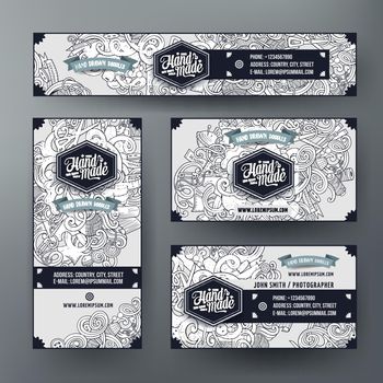 Corporate Identity set with doodles hand drawn handmade theme