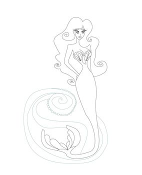 mermaid in sea waves