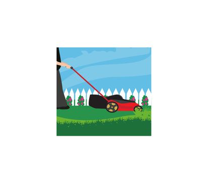 Lawn Mower With Grass 