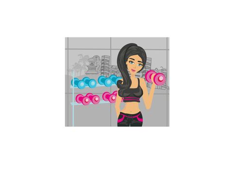 beautiful girl exercising in gym