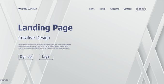 Home page landing white gray web landing page template digital website landing page design concept - Vector