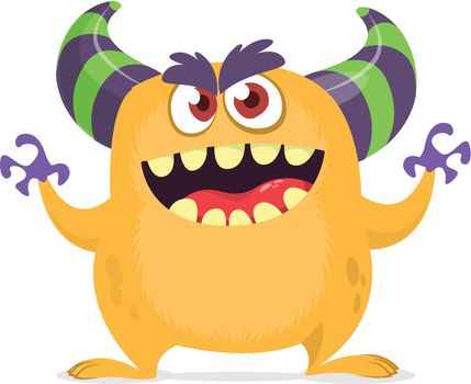 Funny cartoon monster creature. Vector monster illustration. Halloween design