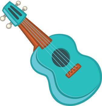 Cartoon Vector Illustration of Acoustic Guitar or ukulele. Cartoon clip art. Musical instrument icon