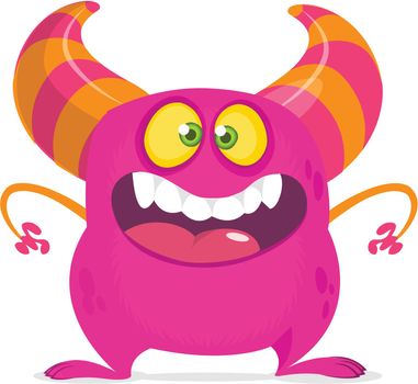 Funny cartoon monster creature. Vector monster illustration. Halloween design