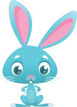 Cartoon bunny rabbit. Easter character. Vector illustration of forest animal