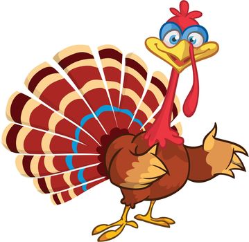 Cartoon turkey character. Thanksgiving clipart