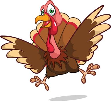 Thanksgiving happy turkey bird. Vector illustration