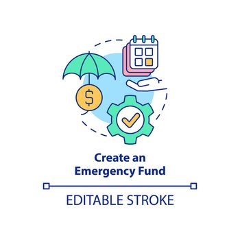 Create emergency fund concept icon