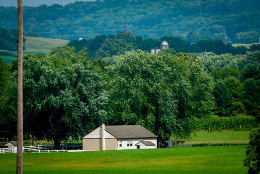 An Amish One Room School House in the Middle of Rich Farmlands