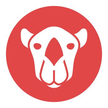 Camel glyph icon. Animal head vector symbol
