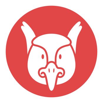 Pheasant glyph icon. Animal head vector
