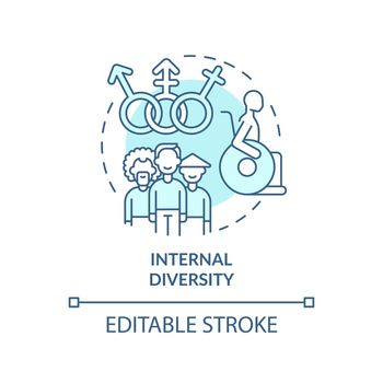 Internal diversity turquoise concept icon