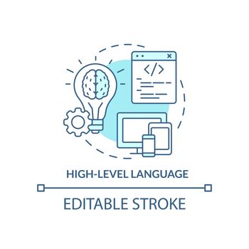 High level language turquoise concept icon