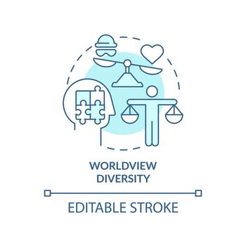 Worldview diversity turquoise concept icon