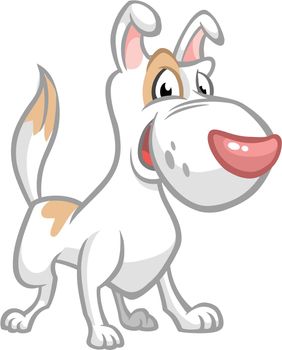 Funny Jack Russel Terrier dog cartoon. Vector illustration.