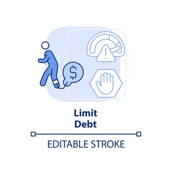 Limit debt light blue concept icon
