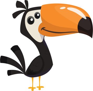 Toucan cartoon. Vector toucan bird. Exotic colorful bird illustration
