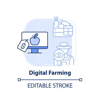 Digital farming light blue concept icon