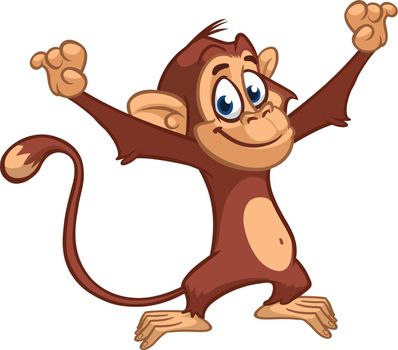 Cartoon Monkey Chimpanzee Vector Illustration