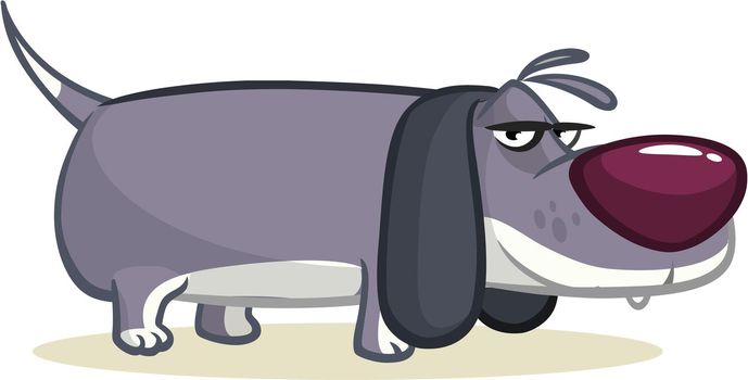 Funny beagle dog cartoon illustration.