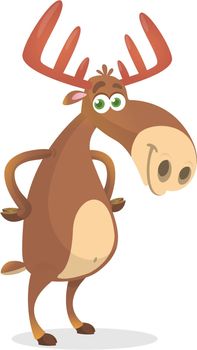 Funny carton moose. Vector illustration isolated