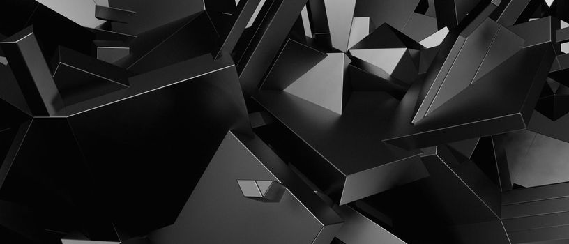 Abstract Luxurious 3D SciFi Chaos Trendy Futuristic Gray Banner Background Wallpaper 3D Render